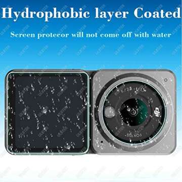 Lens Screen Protector for DJI Action 2 Dual-Screen Combo [2+4Pack], ULTER Tempered Glass Cover 0.3mm 9H Hardness Anti-Scrach Anti-Fingerprint Anti-Bubble