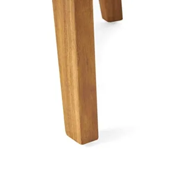 Christopher Knight Home Dean Outdoor Wooden Club Chair with Cushions, White and Teak Finish