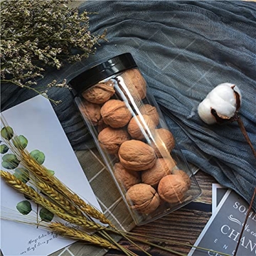 Airtight Clear Plastic Jars - Set of 12, BPA Free