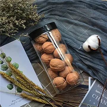 Airtight Clear Plastic Jars - Set of 12, BPA Free