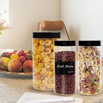 Airtight Clear Plastic Jars - Set of 12, BPA Free