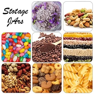 Airtight Clear Plastic Jars - Set of 12, BPA Free