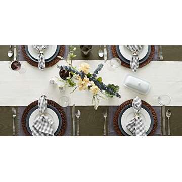 DII Variegated Tabletop Collection, Table Runner3x72, Off-White