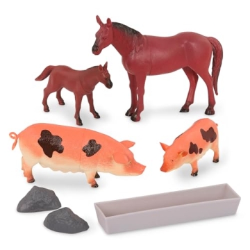Barnyard Bucket 60Pc Farm Animal Toy Set for Kids