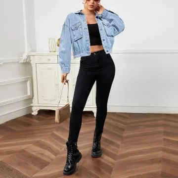 Shebote Women's Cropped Denim Jacket for Every Season