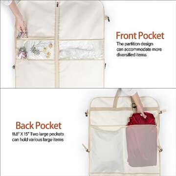 Zilink 72" Wedding Dress Bag with Accessory Pockets