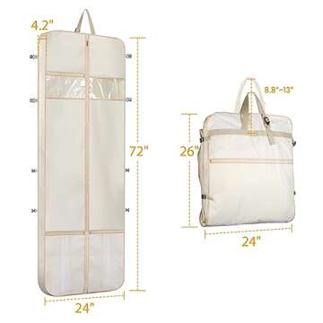 Zilink 72" Wedding Dress Bag with Accessory Pockets