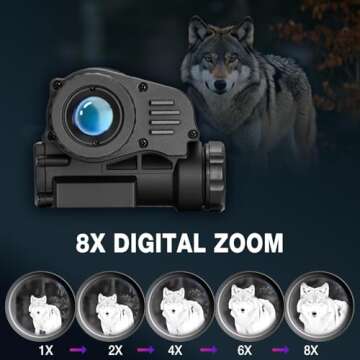 GOYOJO Thermal Imaging Monocular, 15mm Len Night Vision with Infrared 384 * 288 (50Hz), 8X Thermal Monocular for Hunting Camping, Animal Observation