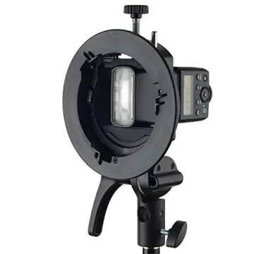 Godox S2 S-Type Bracket Bowens Mount Compatible with Godox V1 AD200Pro AD400Pro AD200 V860II TT685 TT600 TT350, Large Adjustment Handle, Integrated Umbrella Mount and More Compact