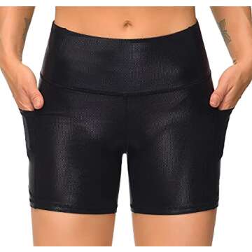 Comfortable High Waist Yoga Shorts with Pockets