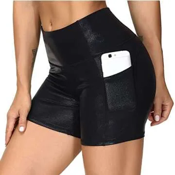 Comfortable High Waist Yoga Shorts with Pockets
