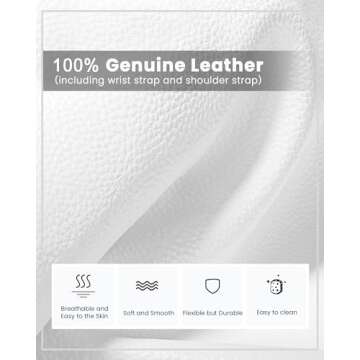 befen White Leather Wristlet Clutch Wallet Purse, Mini Crossbody Bag Shoulder Pouch for Women - Fit iPhone 15 Pro Max