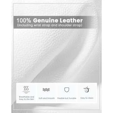 befen White Leather Wristlet Clutch Wallet Purse, Mini Crossbody Bag Shoulder Pouch for Women - Fit iPhone 15 Pro Max