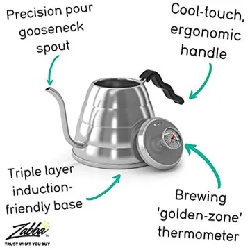 Precision Brewing Coffee Gator Gooseneck Kettle with Thermometer