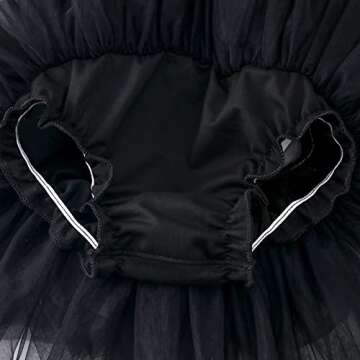 Baby Girls Tutu Skirts with Diaper Cover Newborn Tutu Skirts Sets with Headband for Birthday Photoshoot (0-6Months Black