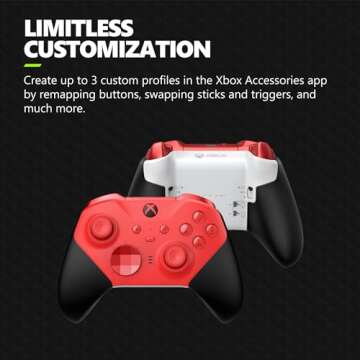 Xbox Elite Series 2 Core Wireless Gaming Controller – Red – Xbox Series X|S, Xbox One, Windows PC, Android, and iOS