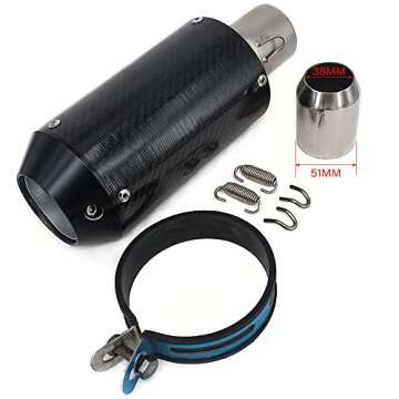 JFG RACING Motorcycle Slip on Exhaust,1.5-2" Universal Exhaust With Moveable DB Killer For Dirt Bike...