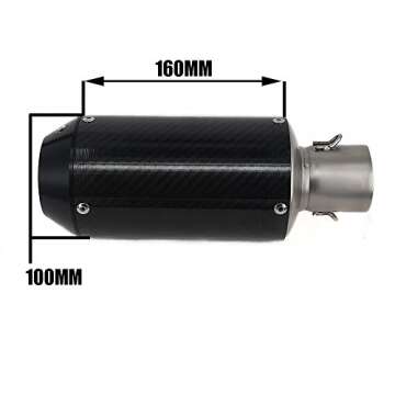 JFG RACING Motorcycle Slip on Exhaust,1.5-2" Universal Exhaust With Moveable DB Killer For Dirt Bike Street Bike Scooter ATV Racing