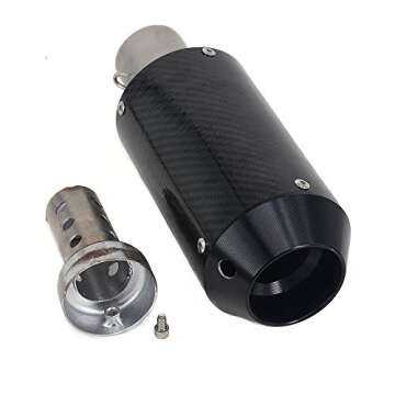 JFG RACING Motorcycle Slip on Exhaust,1.5-2" Universal Exhaust With Moveable DB Killer For Dirt Bike Street Bike Scooter ATV Racing