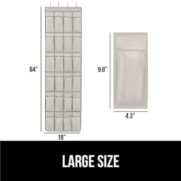 Gorilla Grip Over the Door Shoe Organizer, 24 Large Breathable Mesh Pockets, Space Saving Hanging Storage Holder, Closet Rack Hanger Holds Up to 40 lbs, Hangs on Closets for Shoes, Accessories, Linen