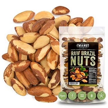 Raw Brazil Nuts 32oz | Fresh, Vegan, Keto Friendly, Resealable Bag, Non-GMO