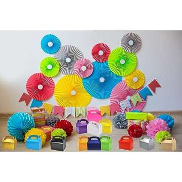 The Dreidel Company Gable Treat Boxes, Goodies Favor Gift-Box for Kids Birthday Party Favors, Weddin...