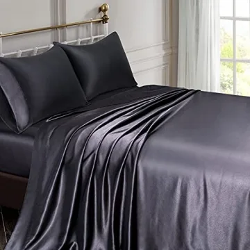 Vonty Satin Sheets Set Full Size Soft Silky Comfort