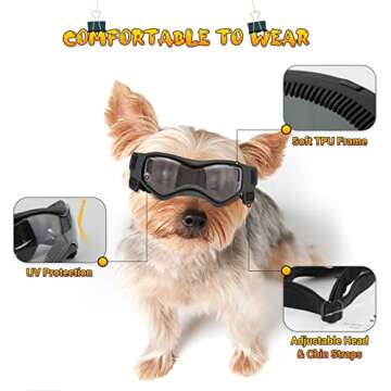 PETLESO Dog Goggles Small Breed, Dog Sunglasses for Small Breed UV Protection Eyewear for Small Dog ...
