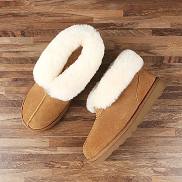 PAMIR Women's Sheepskin Boot Slippers for Ultimate Comfort