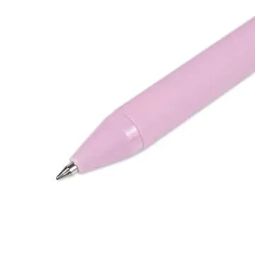 U-RIGHT 12 Pcs Gel Ink Pens Black Ink 0.5 mm Fine Point Smooth Writing Cute Pens for Office School (Light Pink)