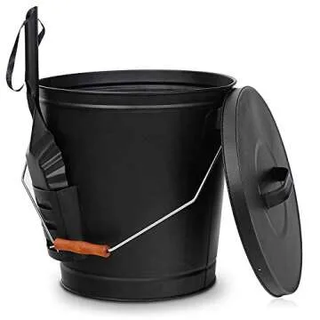 Nouva 5.15 Gallon Ash Bucket with Lid & Shovel Set