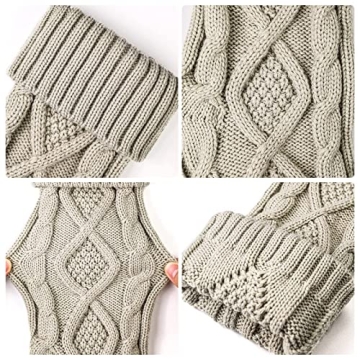 Christmas Stockings Knitted Xmas Stockings 18 Inches Double-Sided Fireplace Hanging Stockings for Family Christmas Decoration (Ivory,Khaki, 6)