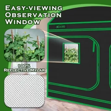 Green Hut 96x48 inch Lightproof Grow Tent for Indoor Gardening