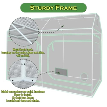 Green Hut 96x48 inch Lightproof Grow Tent for Indoor Gardening