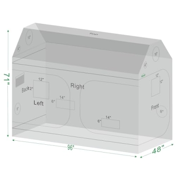 Green Hut 96x48 inch Lightproof Grow Tent for Indoor Gardening