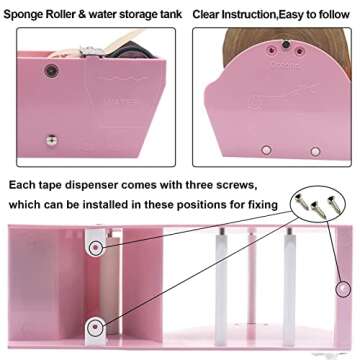 WELSTIK Water Activated Gummed Kraft Paper Tape Packaging Dispenser 3 Inch for Shipping, Carton and ...