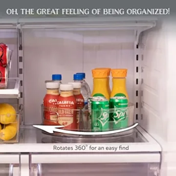 Oizeir Clear Acrylic Turntable - 4-Sections for Easy Organization