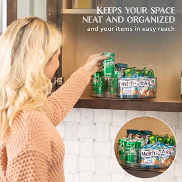 Oizeir Clear Acrylic Turntable - 4-Sections for Easy Organization