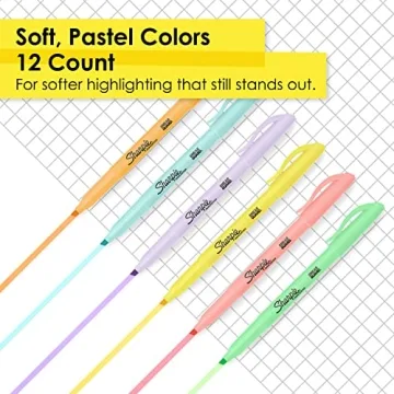 Sharpie Pocket Highlighters Mild Pastel 12-Count Chisel Tip