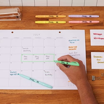 Sharpie Pocket Highlighters Mild Pastel 12-Count Chisel Tip