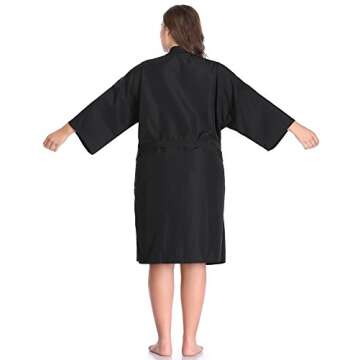 Salon Robes Smock for Clients, Hair Salon Client Gown Cape, Black