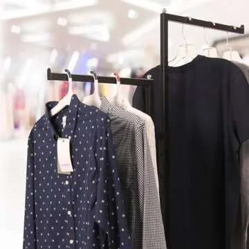 SSWBasics Black 2-Way Adjustable Clothing Rack with Straight Arms and Chrome Accents - Adjustable From 48" to 72" - Great for Retail, Restaurants, and Home Storage