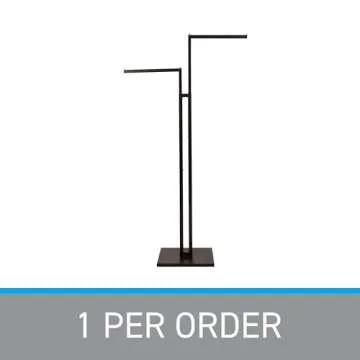 SSWBasics Black 2-Way Adjustable Clothing Rack with Straight Arms and Chrome Accents - Adjustable From 48" to 72" - Great for Retail, Restaurants, and Home Storage