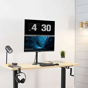 VIVO Dual Monitor Desk Stand Free-Standing LCD Mount for 2 Ultrawide Screens up to 34 inches, Black,...