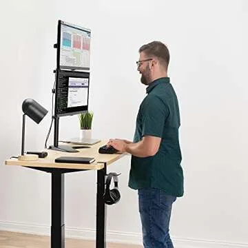 VIVO Dual Monitor Desk Stand - Durable Free-Standing Mount