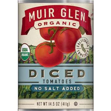 Muir Glen Organic Diced Canned Tomatoes, No Salt Added, 14.5 oz