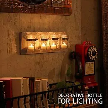 Toothbrush Holders Mason Jar Farmhouse Decor - Bathroom Organizer Farmhouse kitchen Gift Ideal for Hanging On Wall Kitchen Storage light coffee