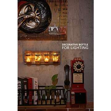 Toothbrush Holders Mason Jar Farmhouse Decor - Bathroom Organizer Farmhouse kitchen Gift Ideal for Hanging On Wall Kitchen Storage light coffee