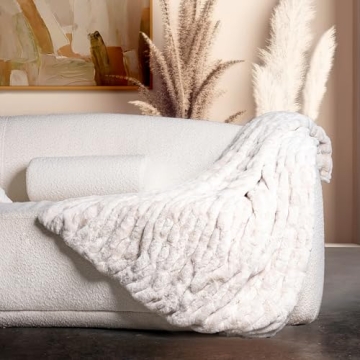 Luxury Concepts Soft Faux Rabbit Fur Throw Blanket - Elegant 50" x 60" Design, Lightweight and Luxur...