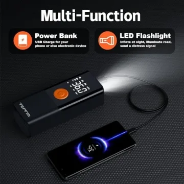 Teffim Tire Inflator with Digital Gauge & LED Light